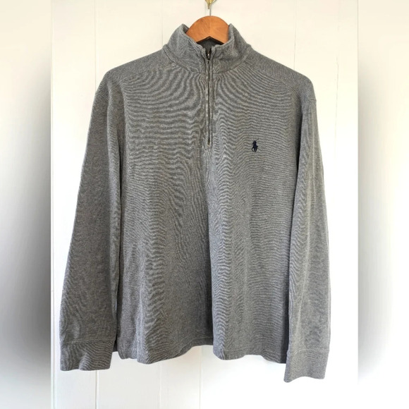 Polo‎ Ralph Lauren Quarter Zip Pullover Gray size Medium Casual Business Casual - Picture 6 of 6